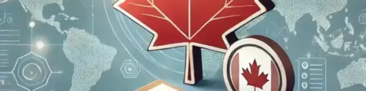 image symbolizing an initial consultation for Canadian immigration. The image features a Canadian maple leaf at the center, with a clipboard, check